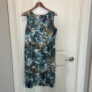 Jones New York Teal Floral Sheath Dress